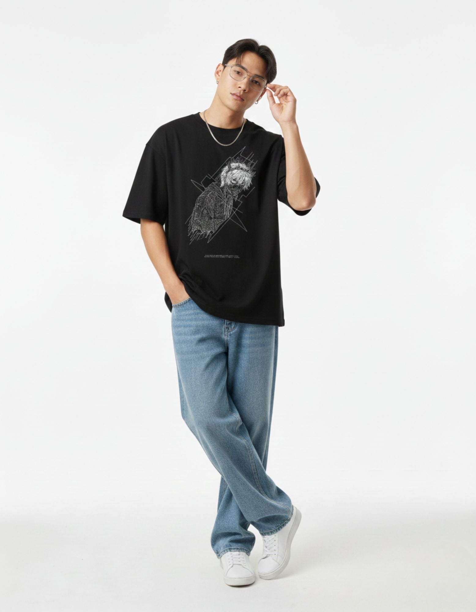 Glitchcore Anime Oversized T-Shirt