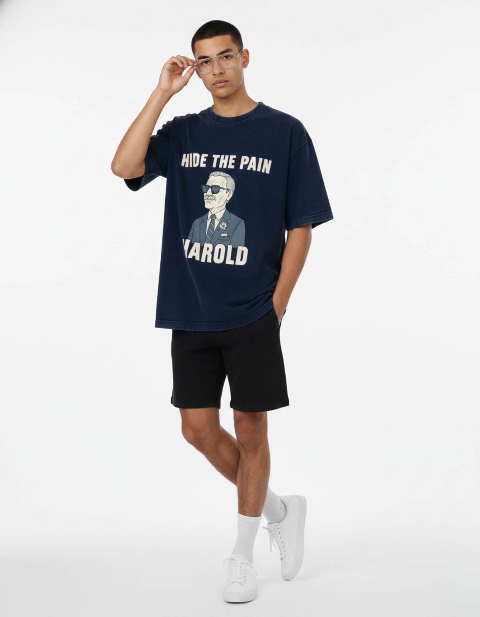 Hide The Pain Harold Acid Wash Oversized Tee
