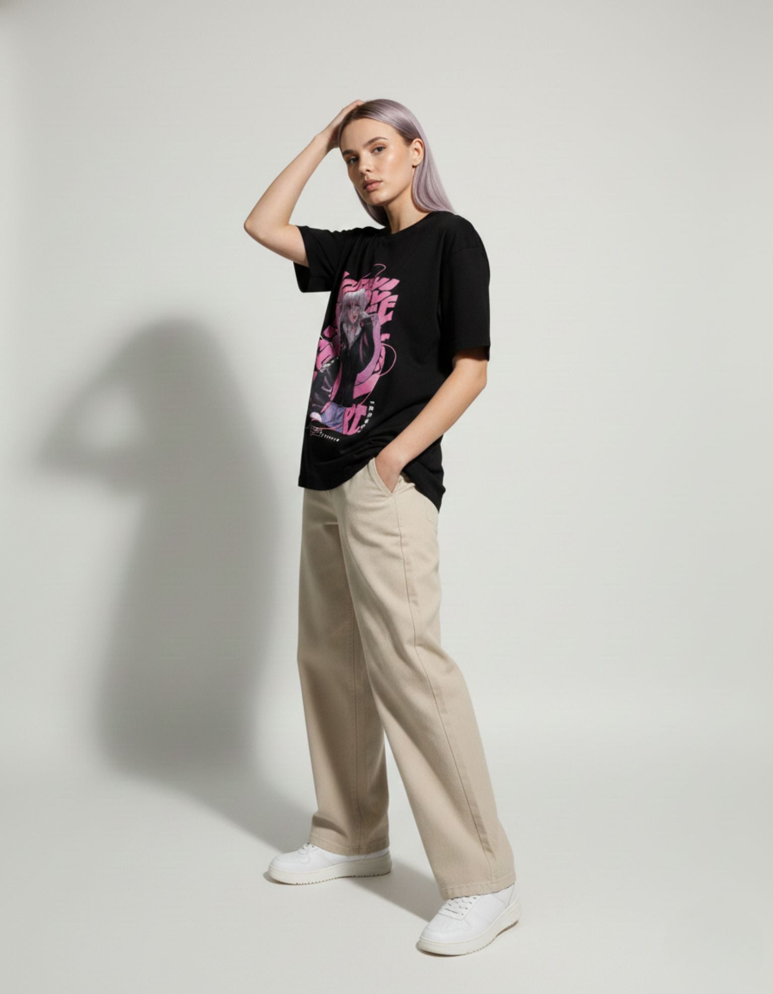 Oversized Anime Print T-Shirt