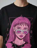 Cyber Girl Graphic Oversized T-Shirt