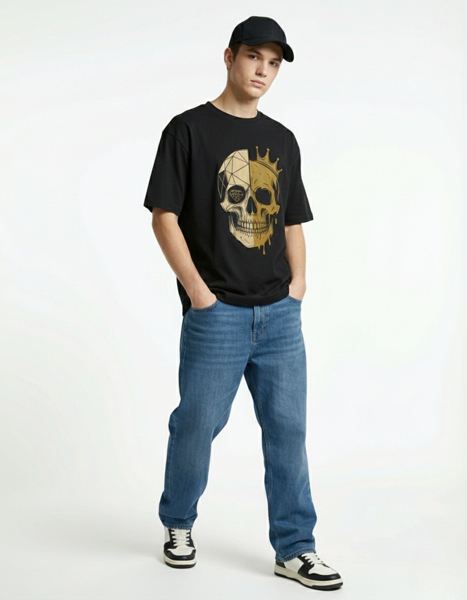 Royal Skull Drip Black Tee