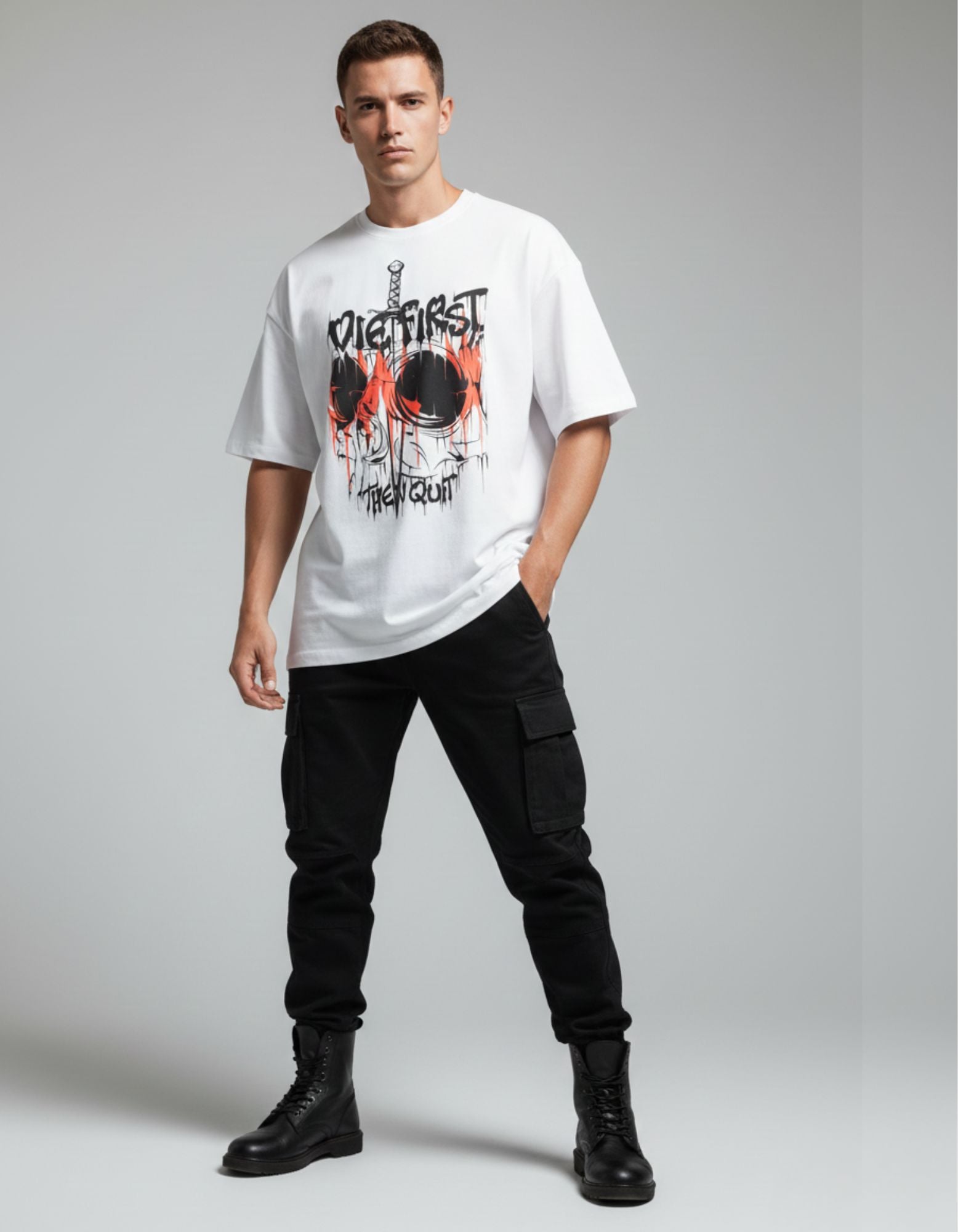 Die First Then Quit T-Shirt - Bold and Fierce Attitude