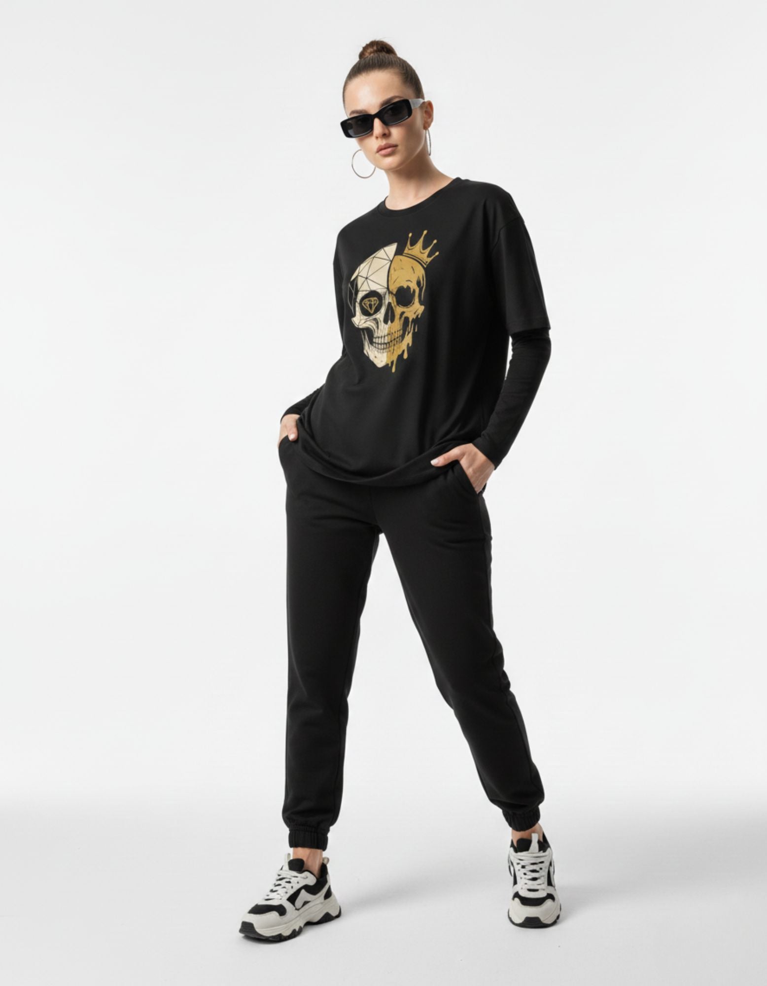 Royal Skull Drip Black Tee