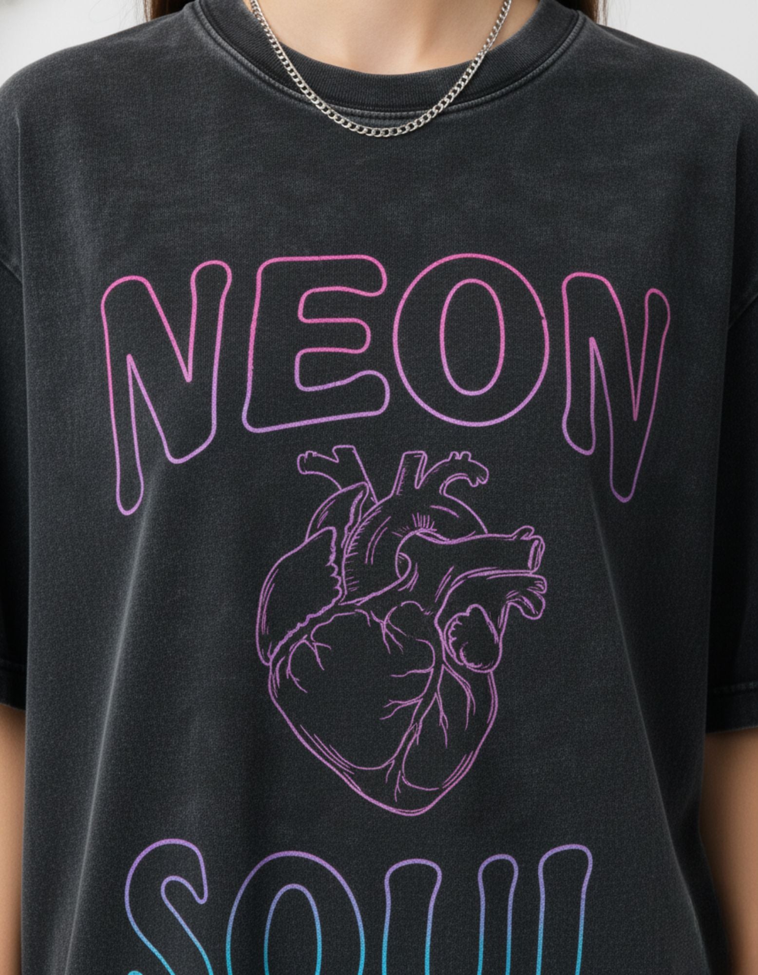 Neon Soul Acid Wash Oversized Tee