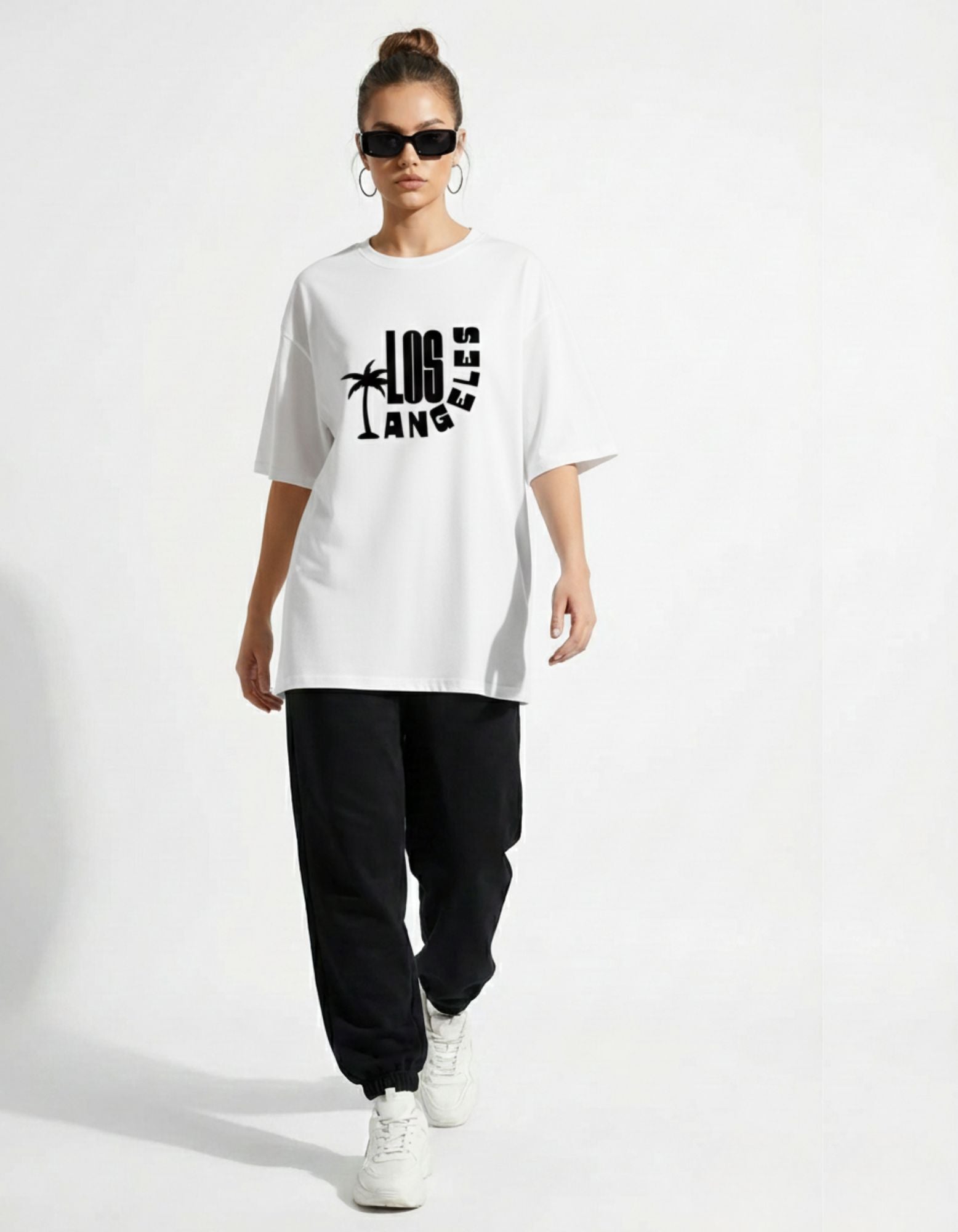 Terry Oversized T-Shirt with Los Angeles Print – Bold City Vibes
