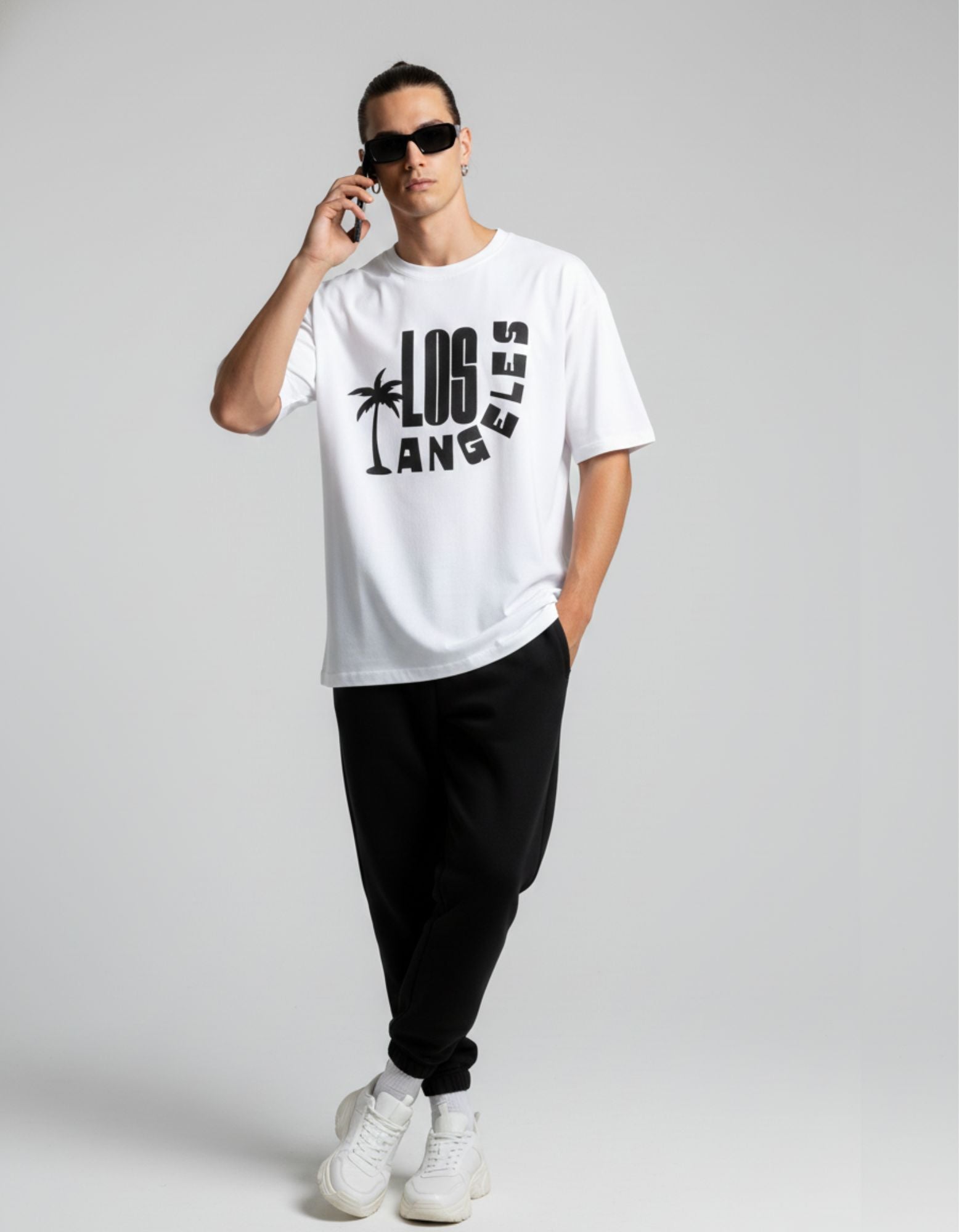Terry Oversized T-Shirt with Los Angeles Print – Bold City Vibes