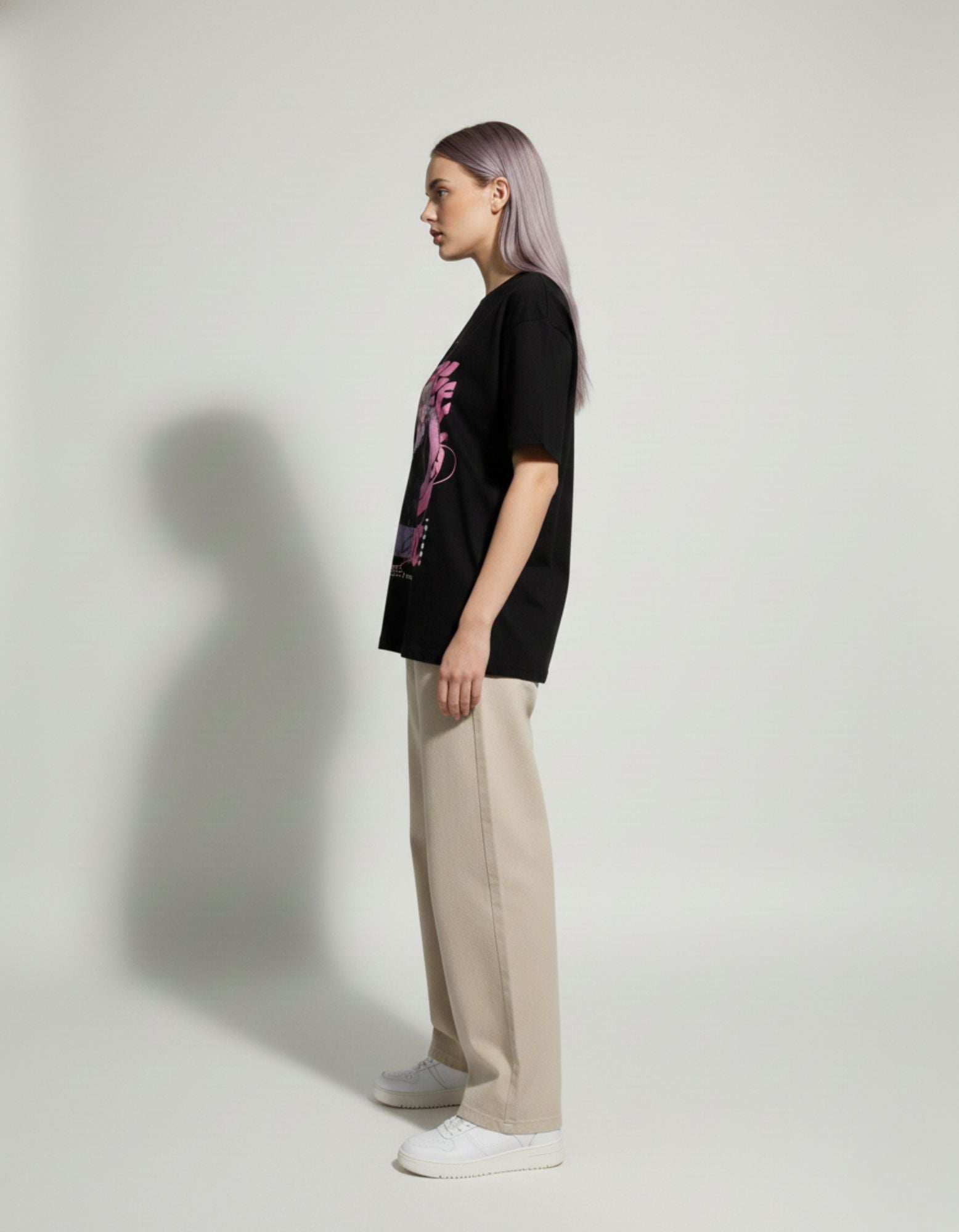 Oversized Anime Print T-Shirt