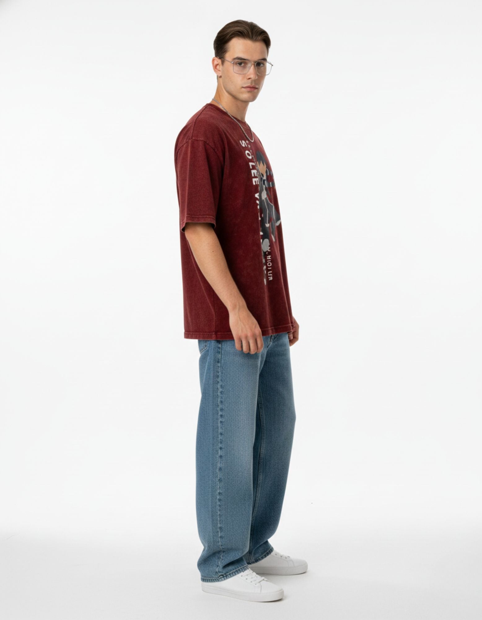 Anime Warrior Acid Wash Oversized Tee