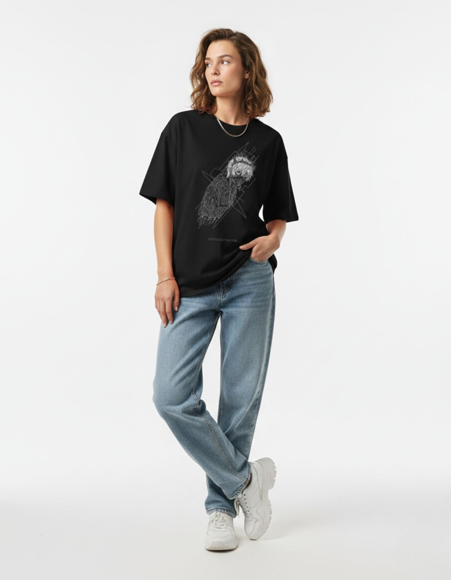 Glitchcore Anime Oversized T-Shirt