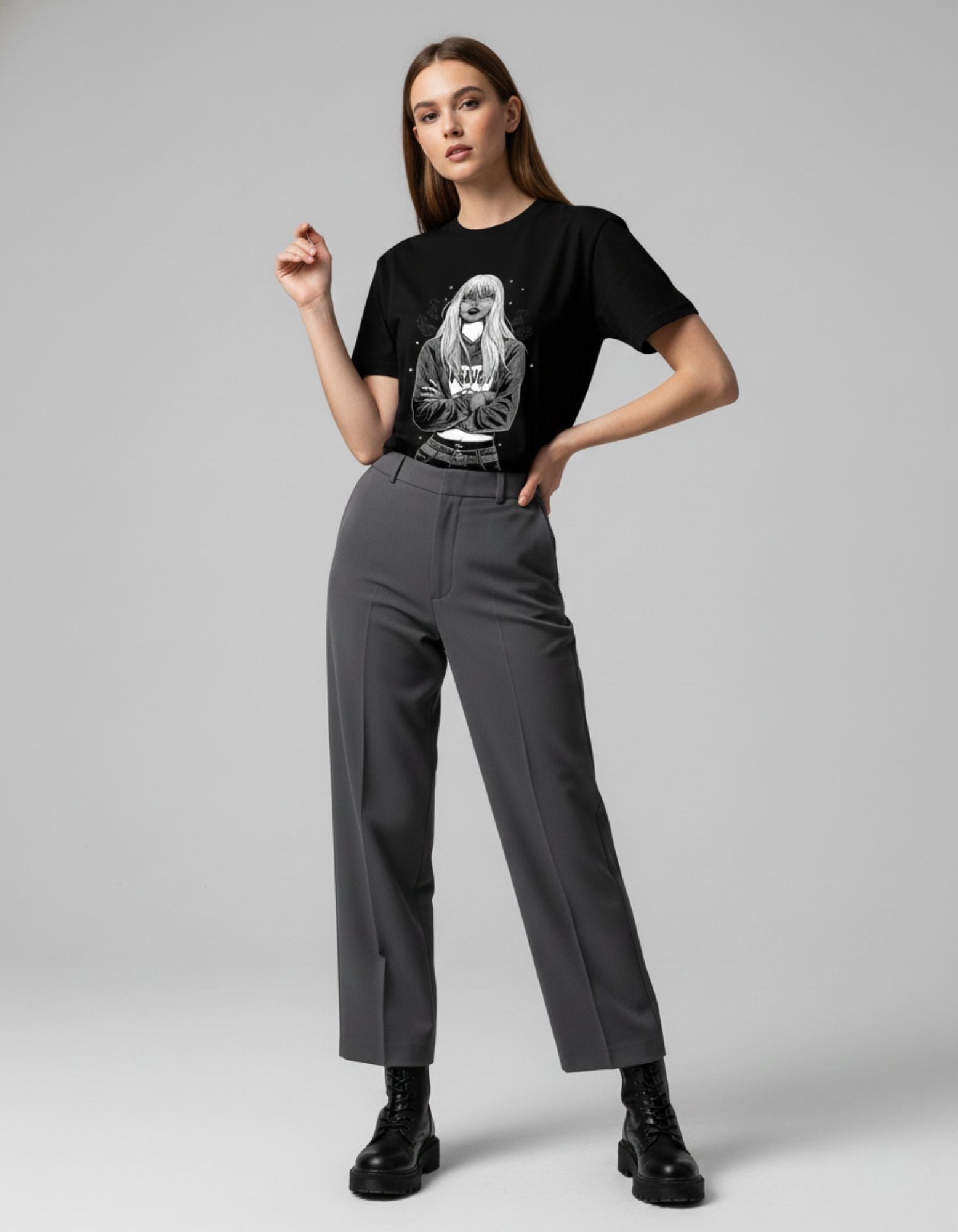 Monochrome Rebel Oversized T-Shirt