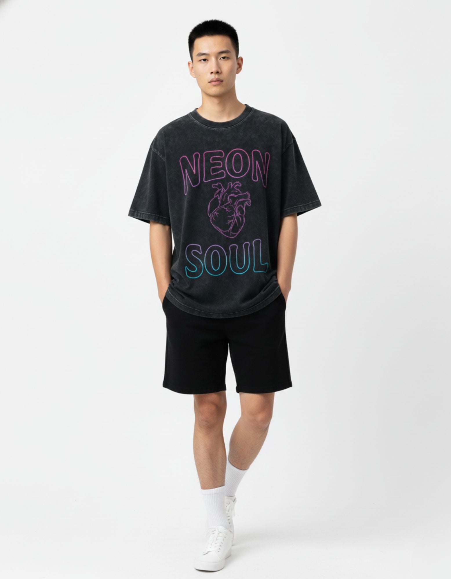 Neon Soul Acid Wash Oversized Tee