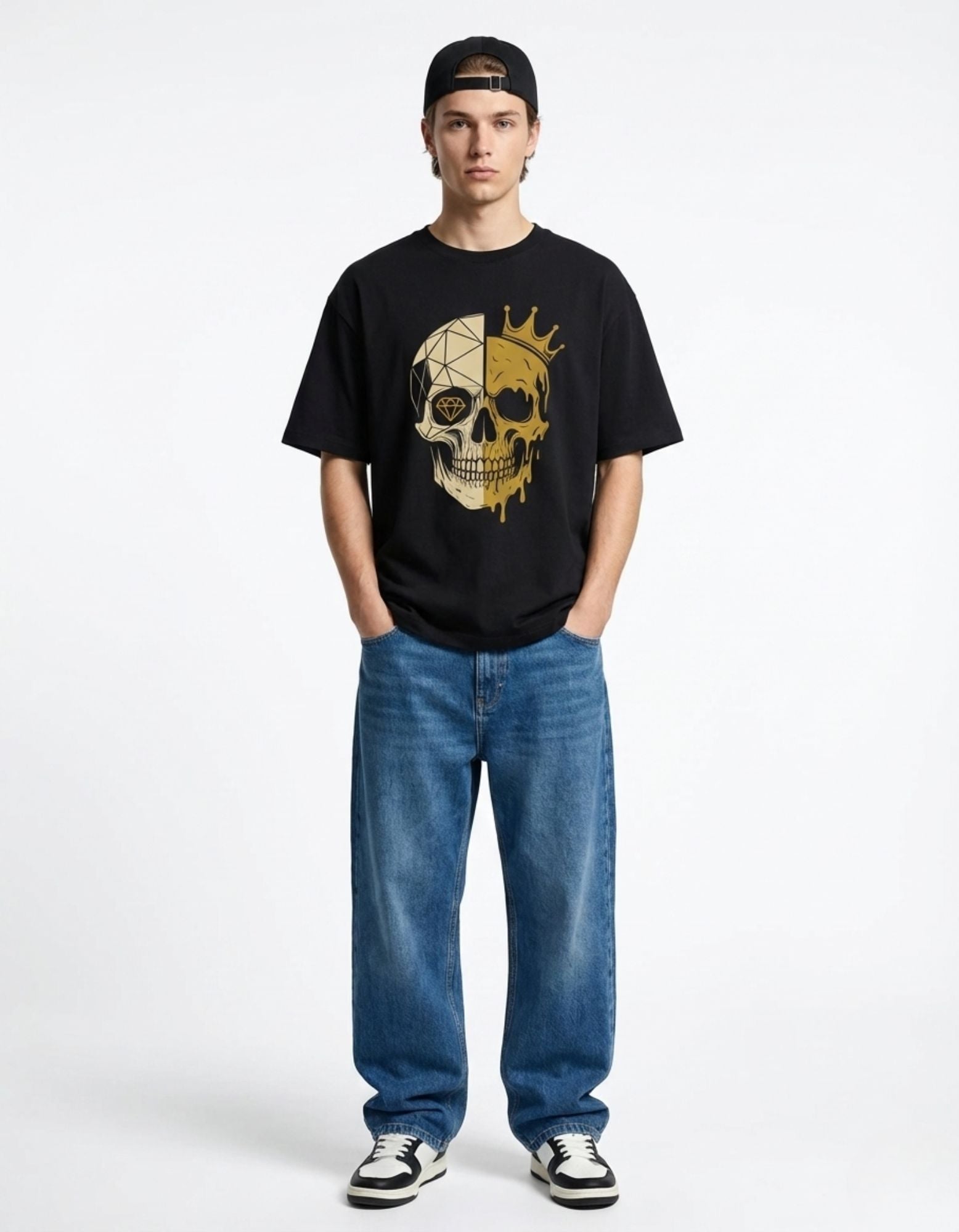 Royal Skull Drip Black Tee