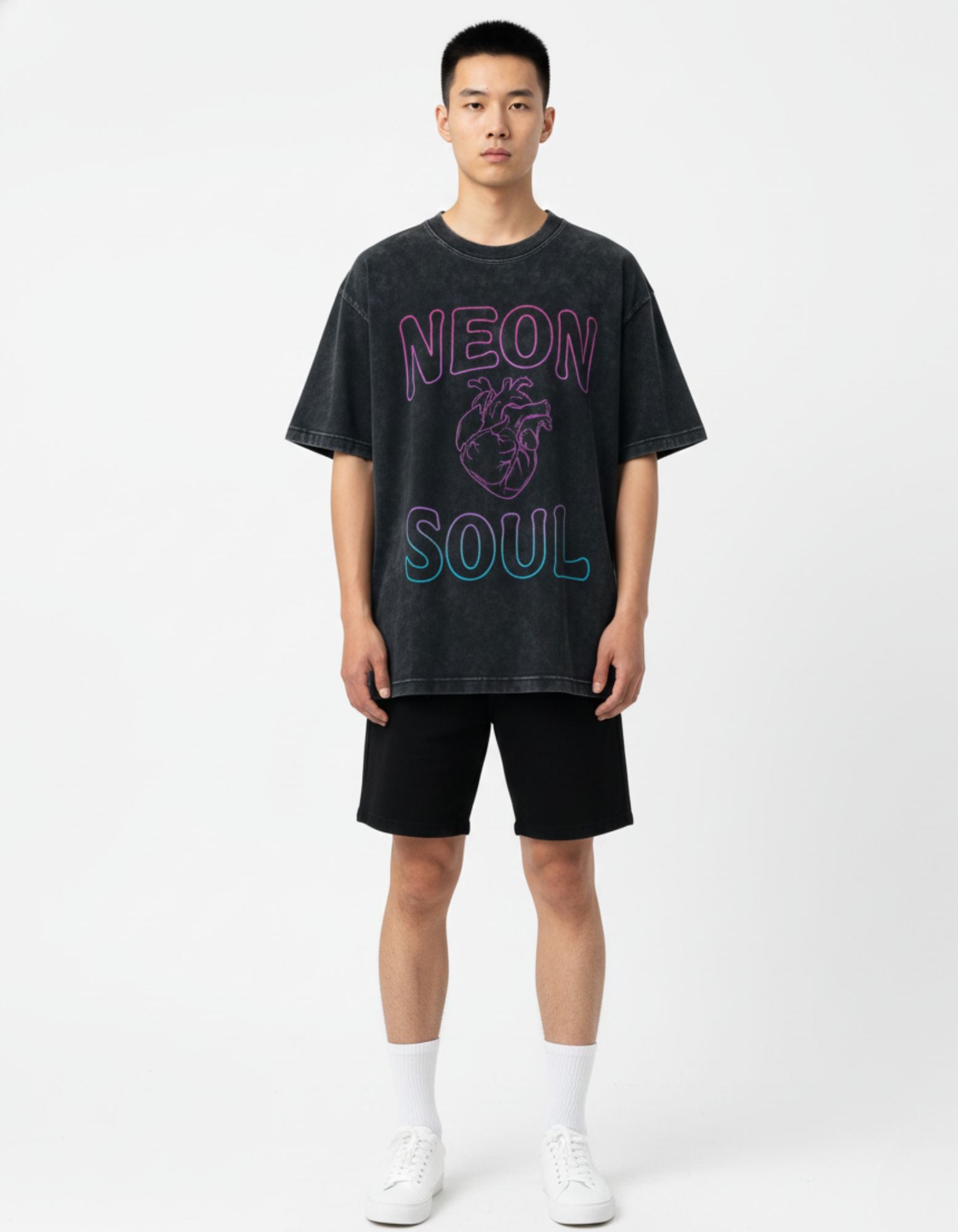 Neon Soul Acid Wash Oversized Tee