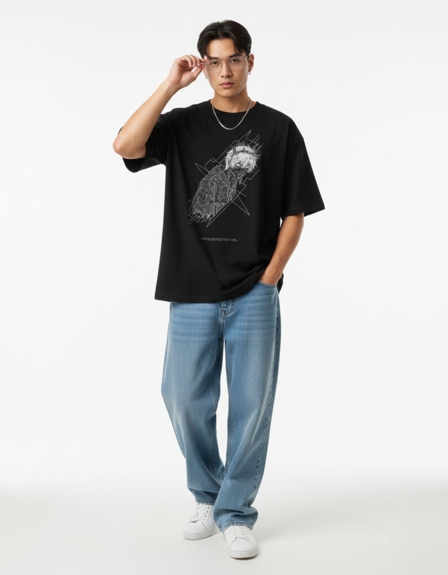 Glitchcore Anime Oversized T-Shirt
