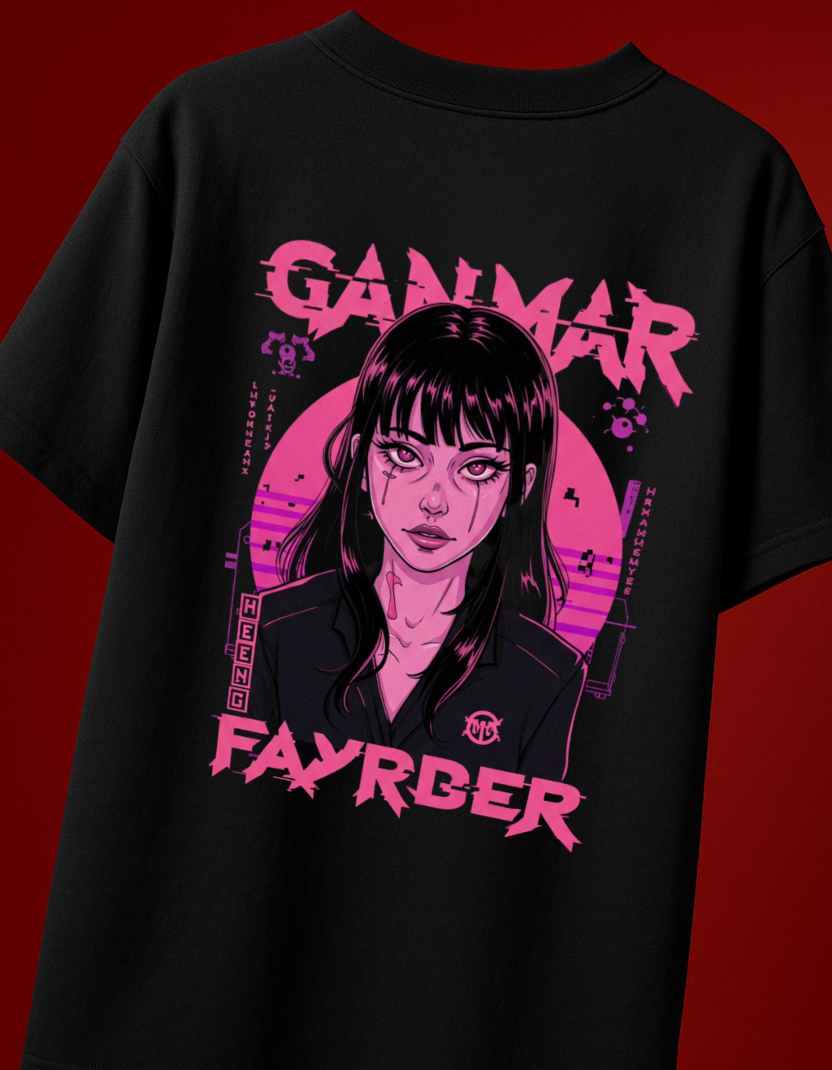 Cyber Noir Femme Oversized T-Shirt