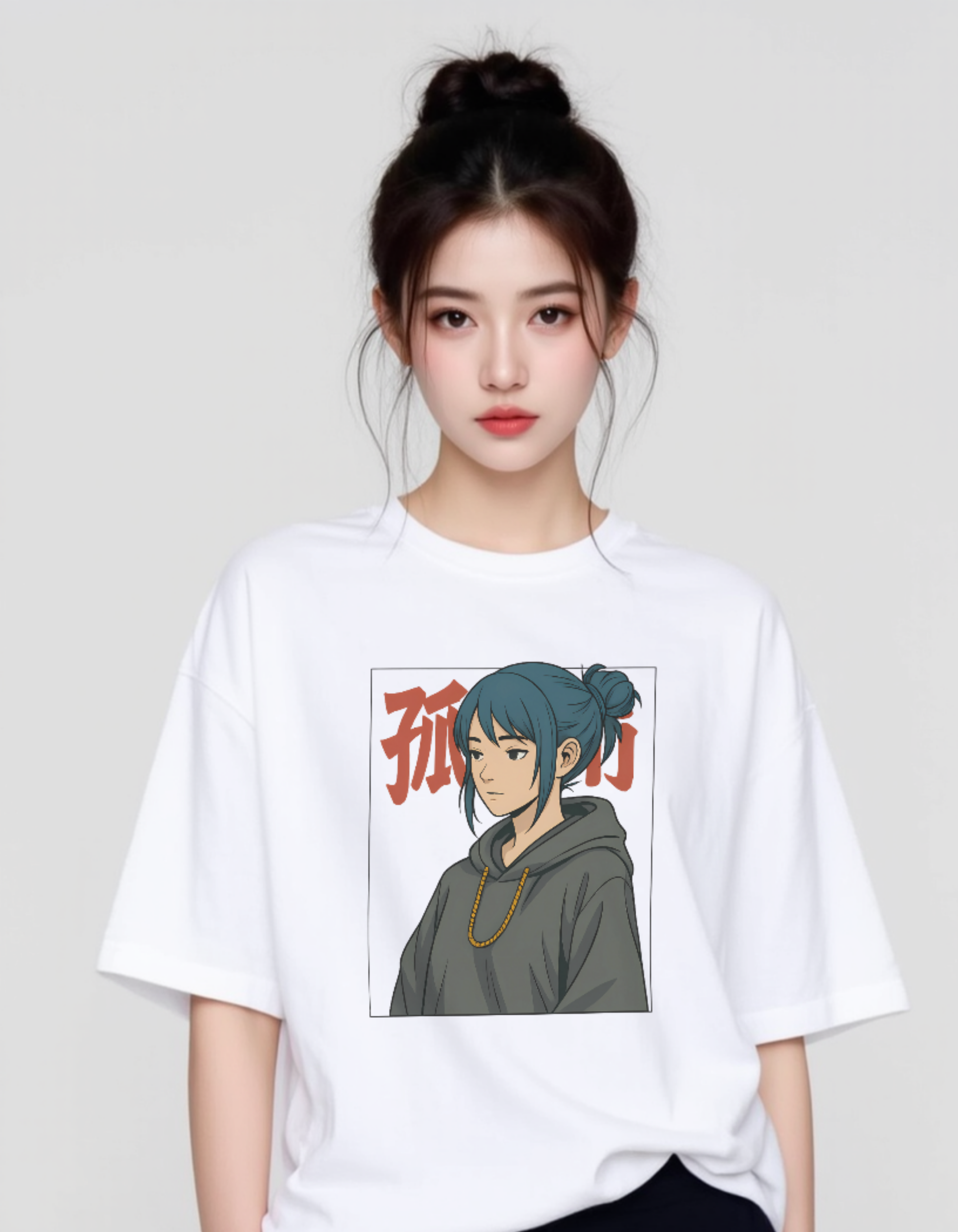 Anime Hoodie Girl Graphic Tee