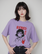 Rebel Girl Lilac Anime Tee