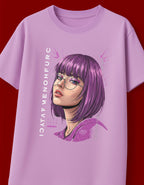 Purple Hair Portrait Oversized T-Shirt