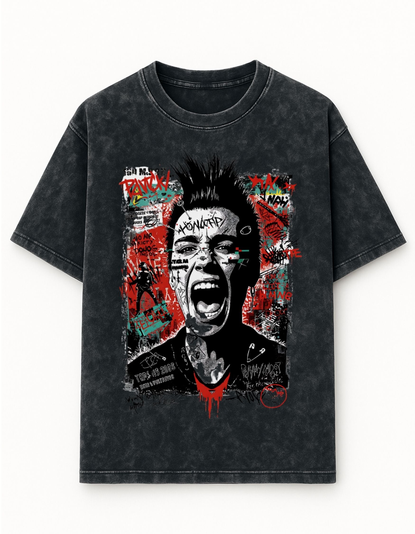 Riot Mode Acid Wash Oversized Tee