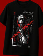 Red Strike Anime GraphicOversized T-Shirt