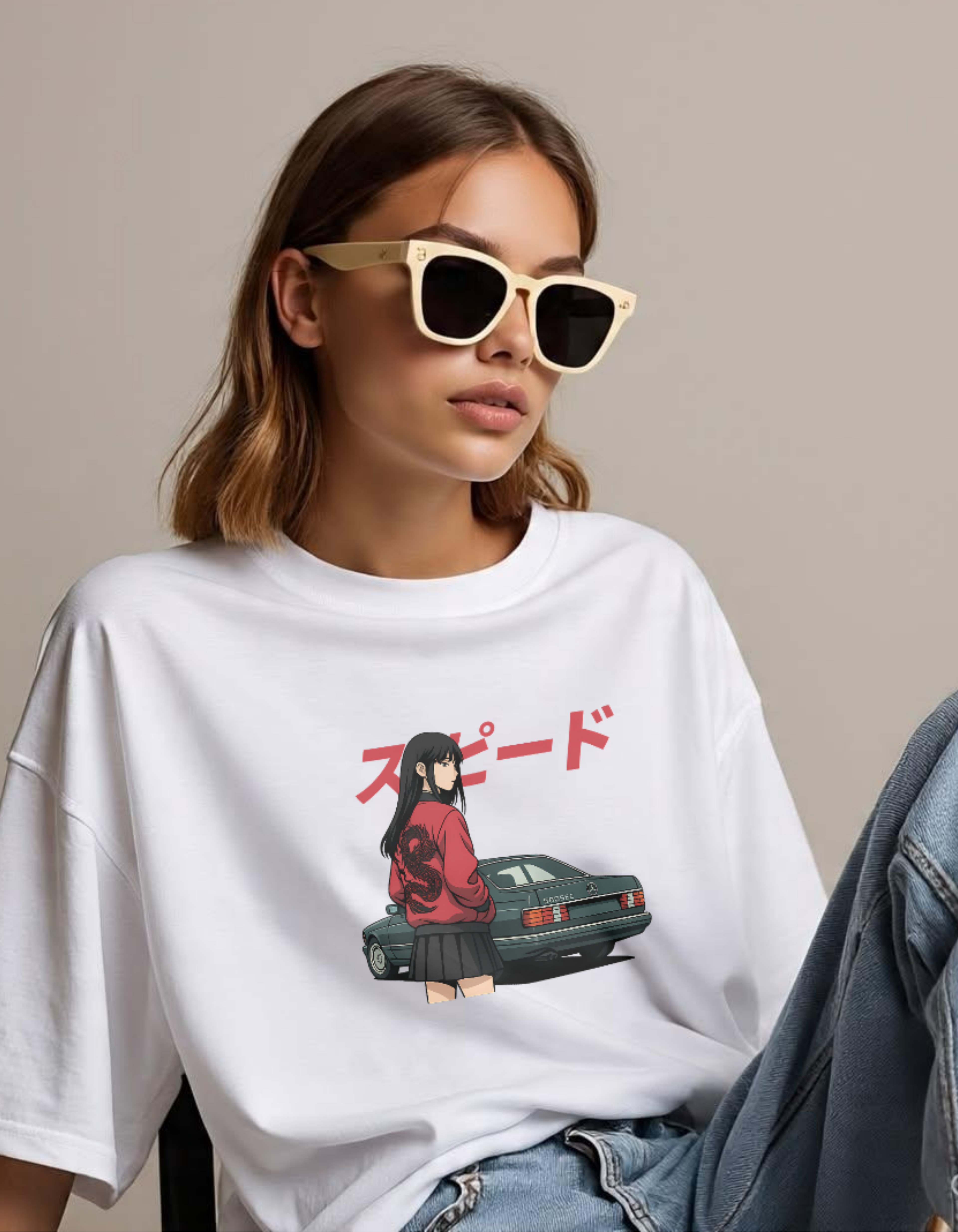 Speed Girl White JDM Tee