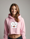 Love Buds Crop Hoodie – Cozy, Playful Fashion