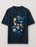 Anime Goal Squad Acid Wash Oversized Tee