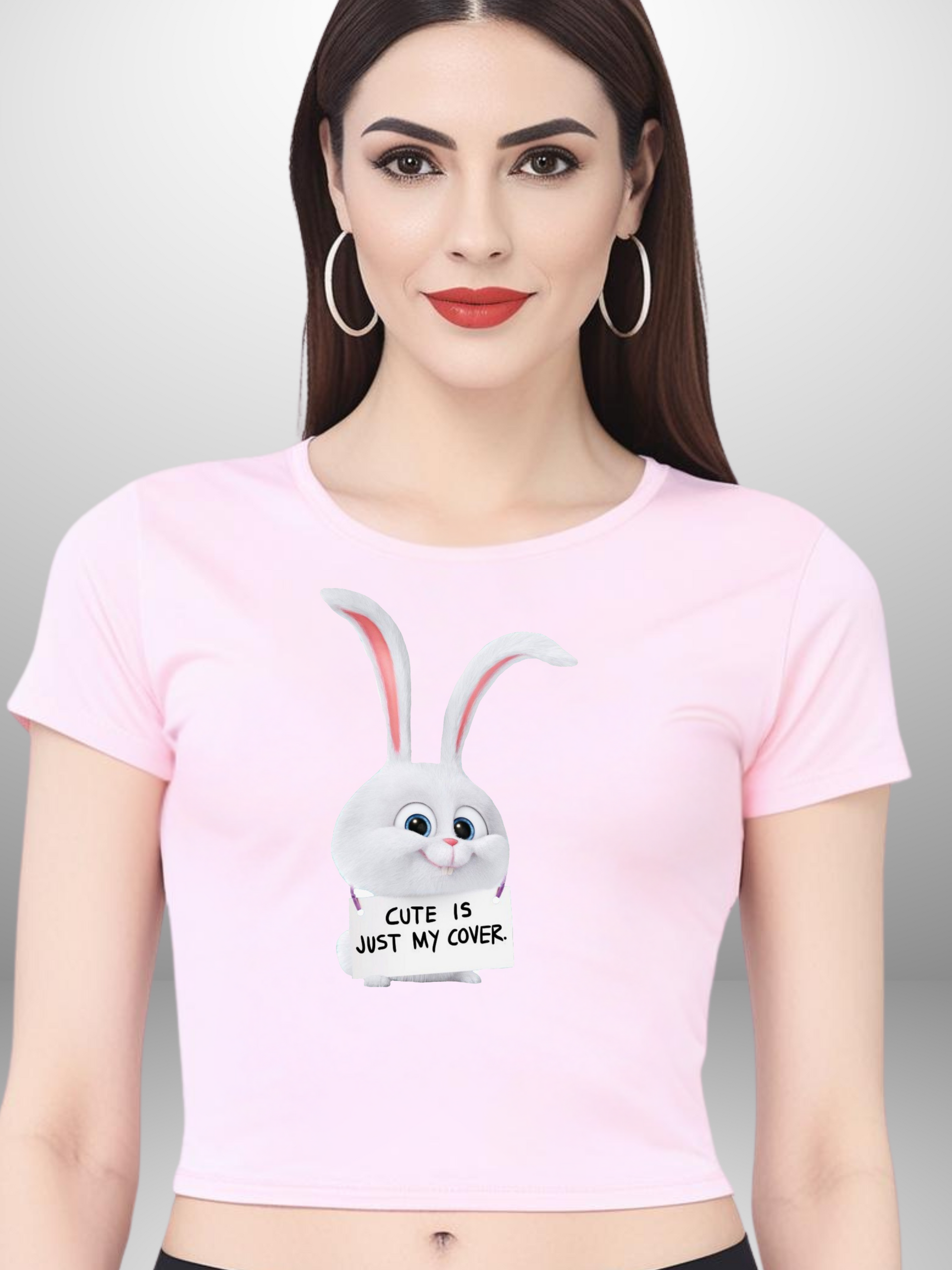 Cute Is Just My Cover Bunny Crop Tank