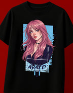Pink Hair Anime Portrait Oversized T-Shirt