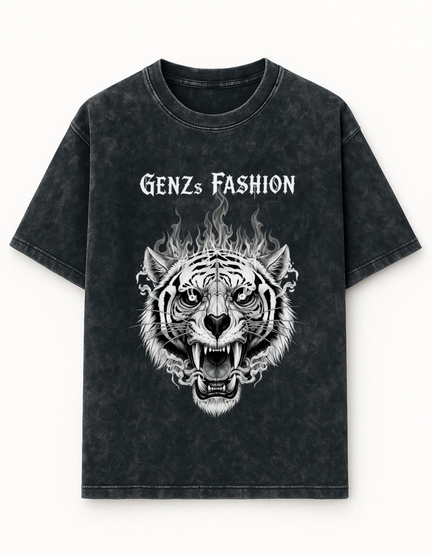 Fierce Tiger Acid Wash Oversized Tee