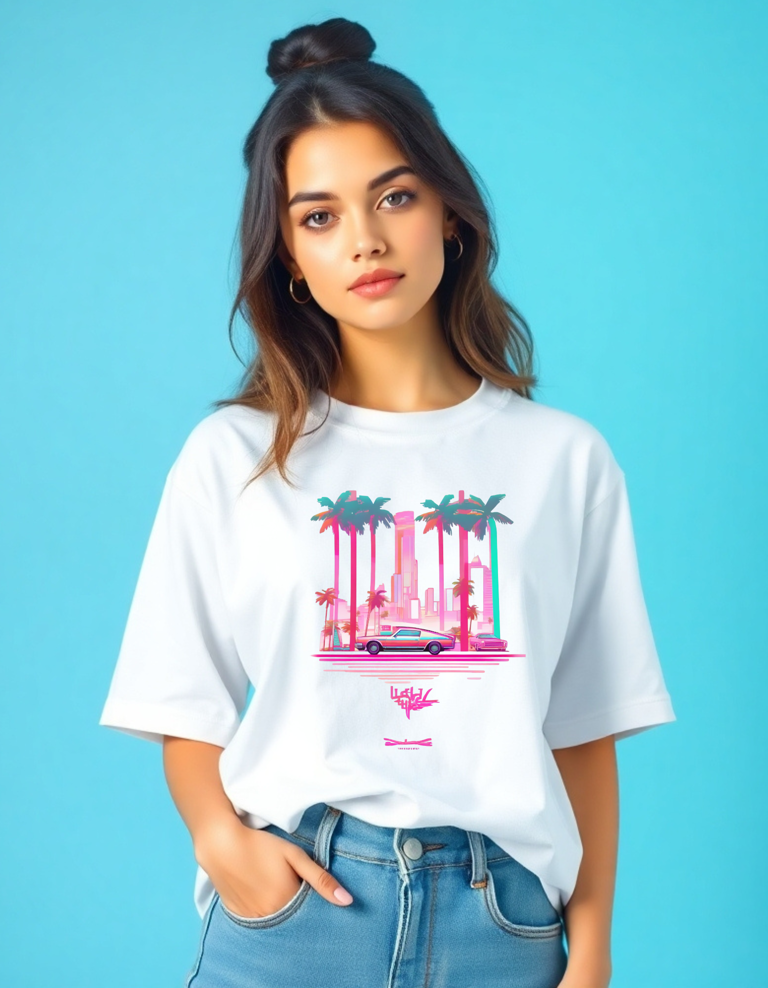 Minimalist Car & Trees T-Shirt – Aesthetic Streetwear