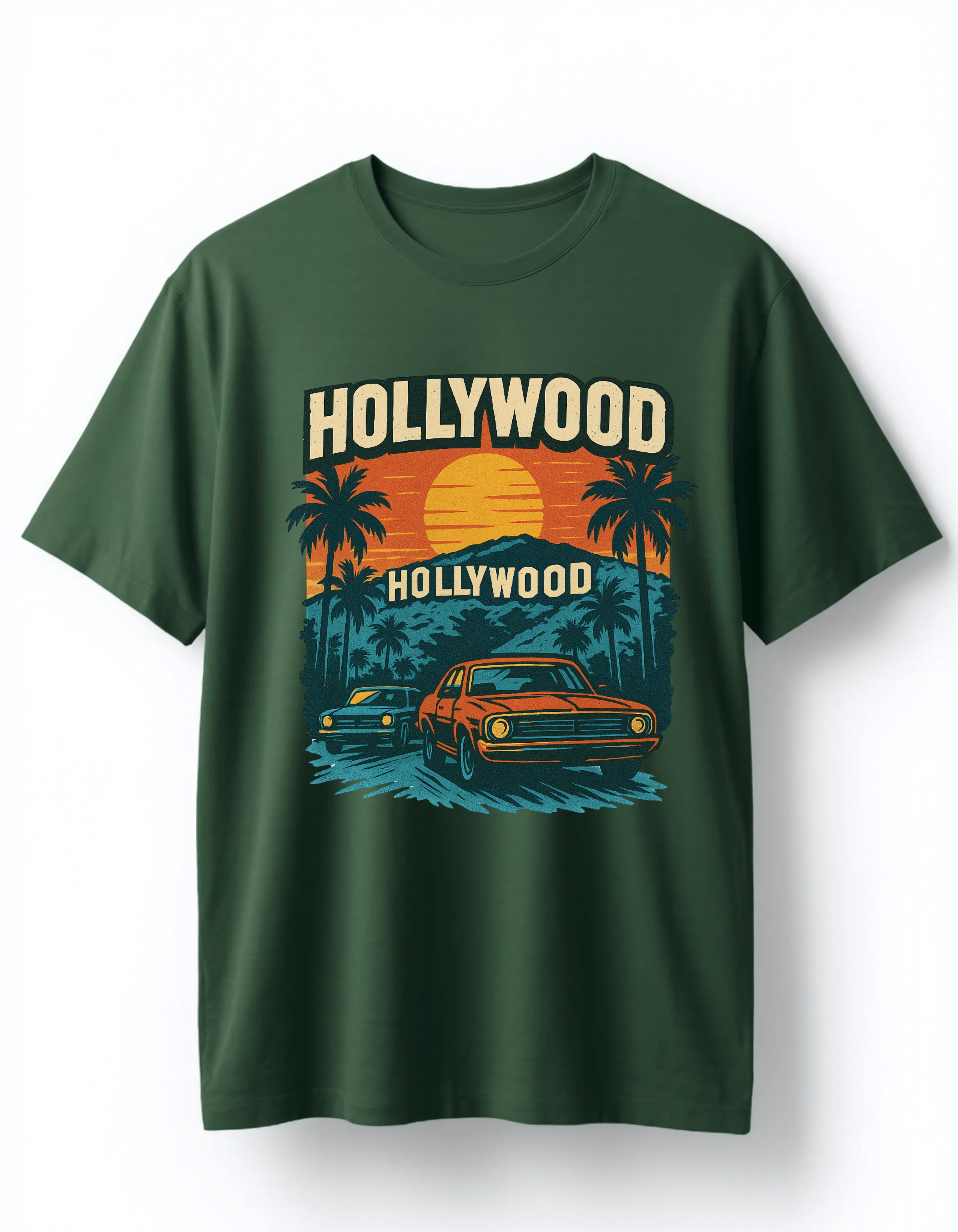 Hollywood Sunset Green Graphic Tee