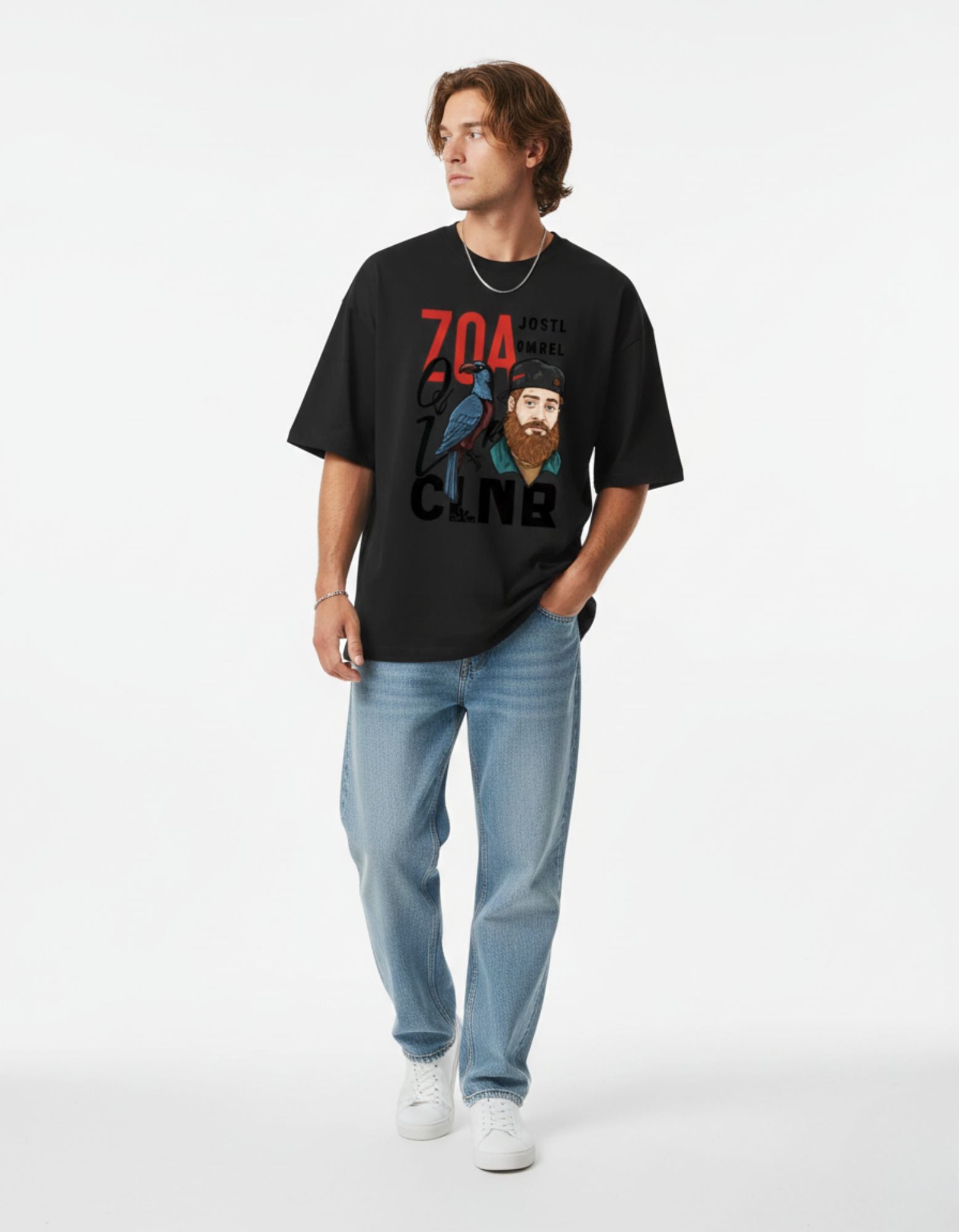 High-quality back view of a black oversized streetwear shirt showing the premium fabric and clean silhouette.