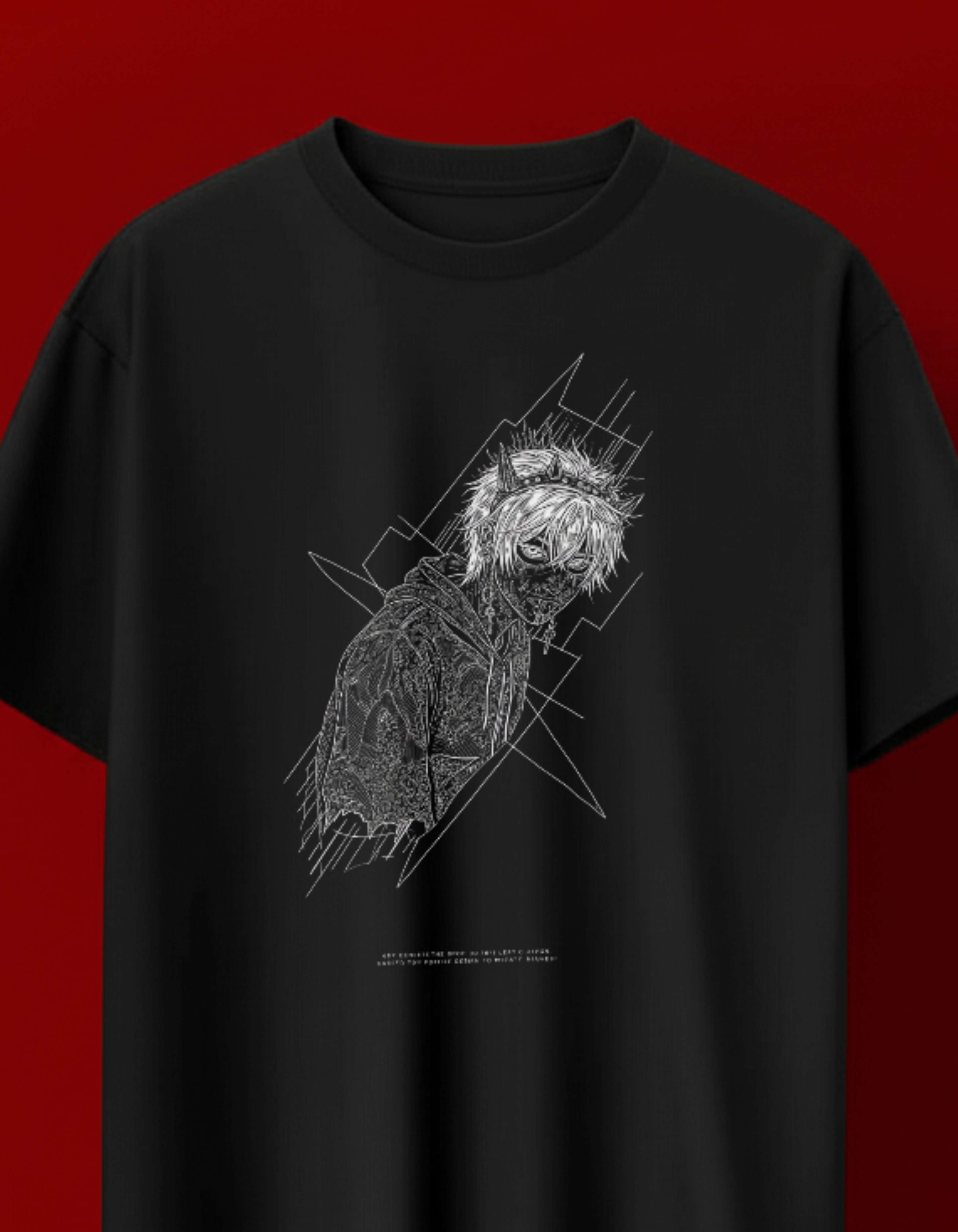 Glitchcore Anime Oversized T-Shirt