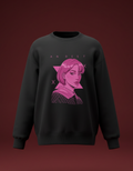 Anime Girl Oversized Black Sweatshirt