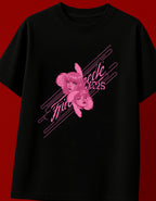 Pink Double Face Graphic Oversized T-Shirt