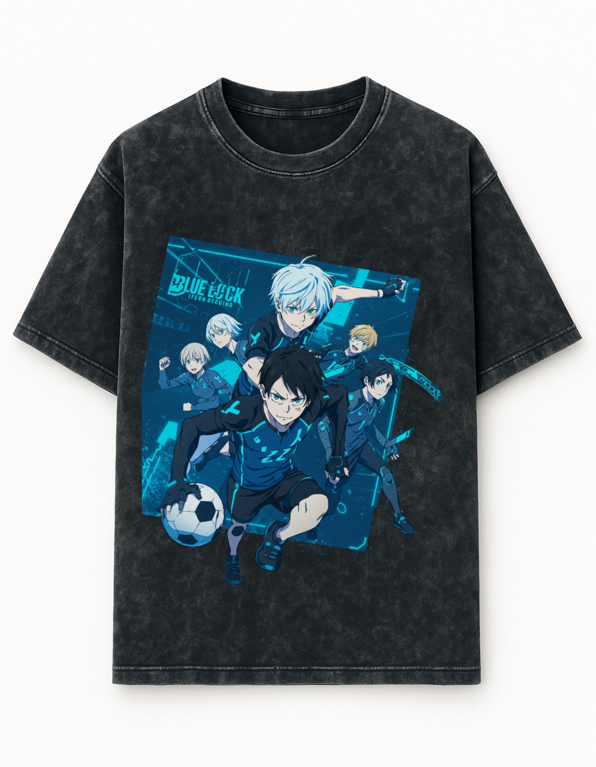 Anime Striker Squad Acid Wash Oversized Tee