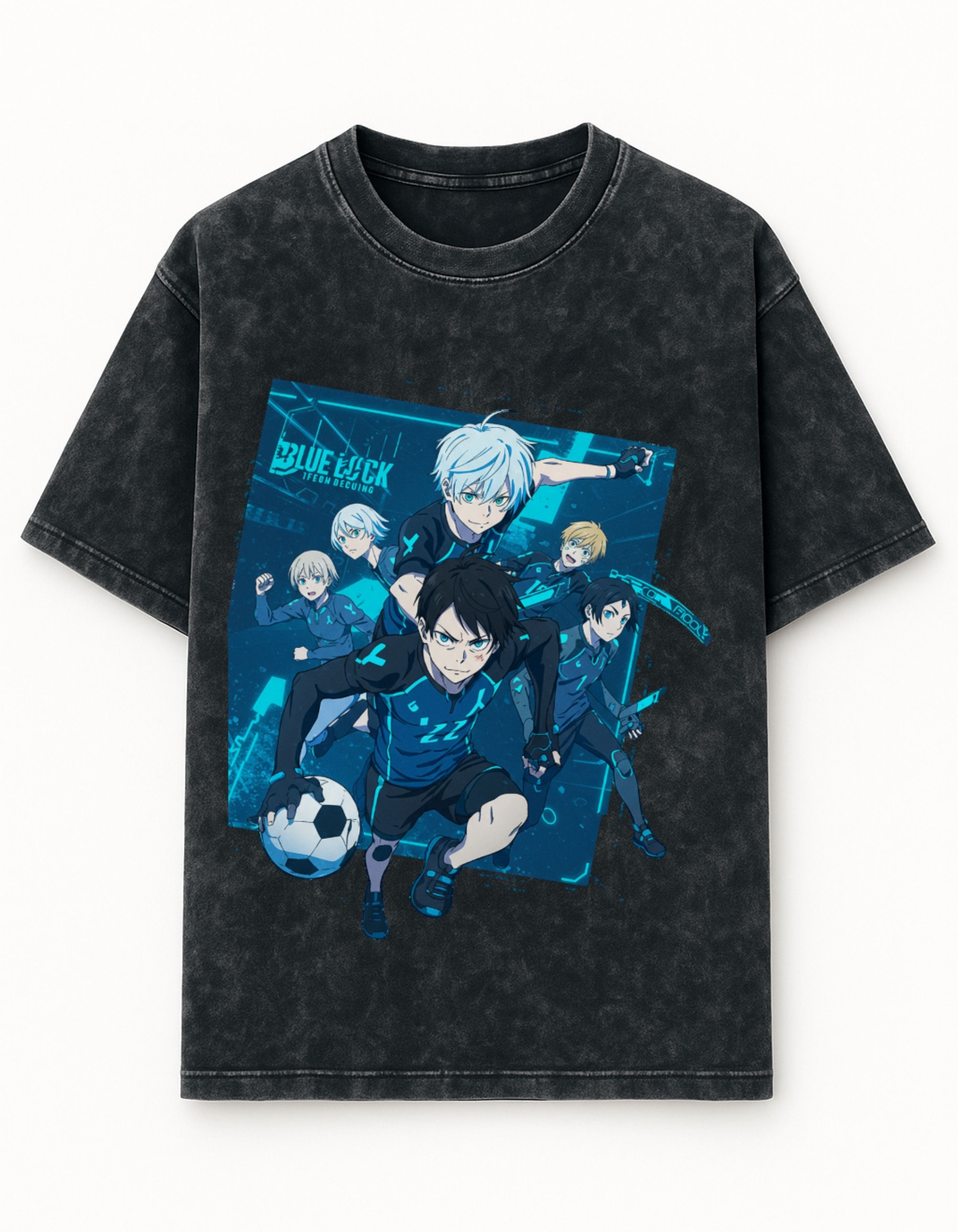 Anime Striker Squad Acid Wash Oversized Tee