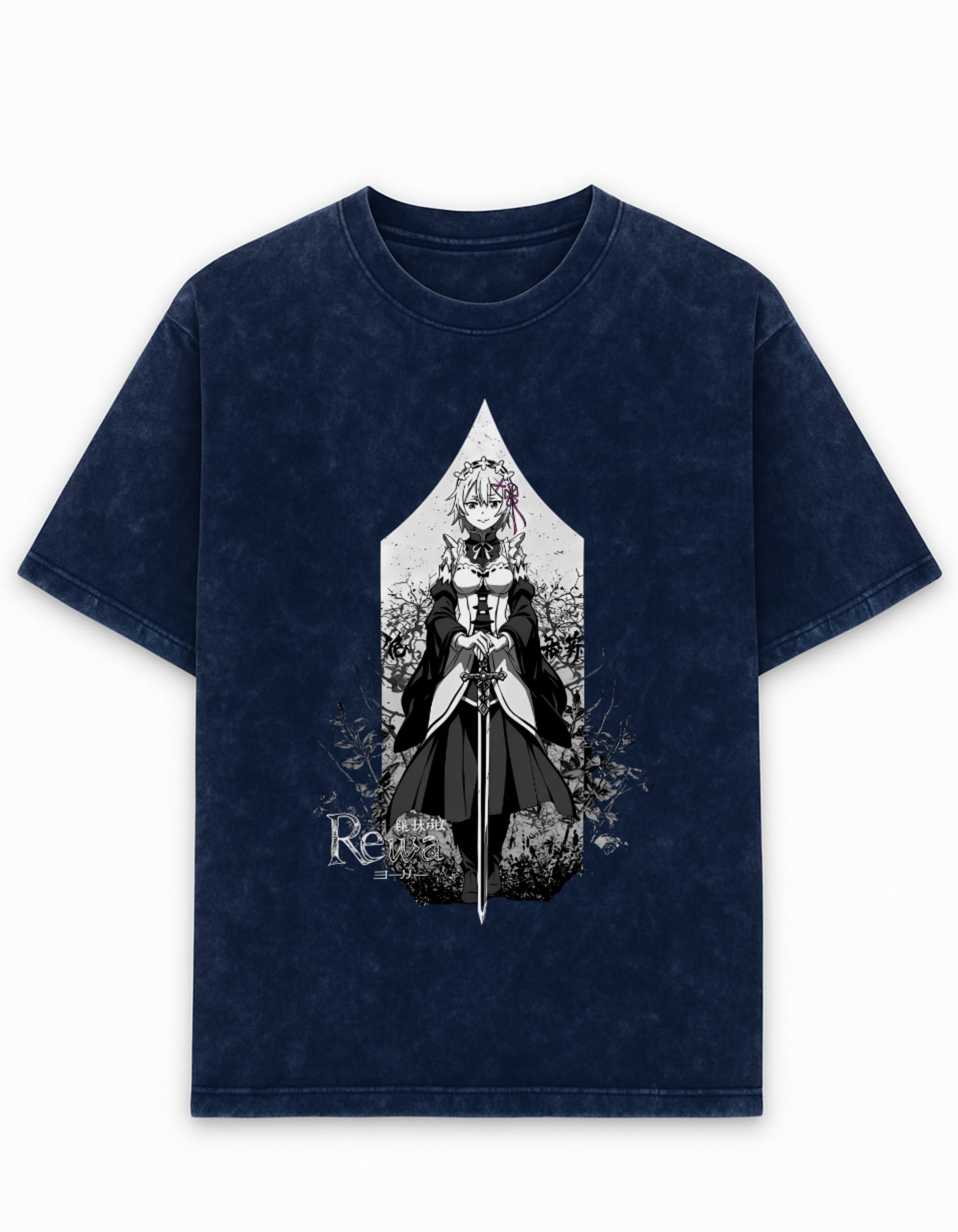 Gothic Maid Acid Wash Oversized Tee