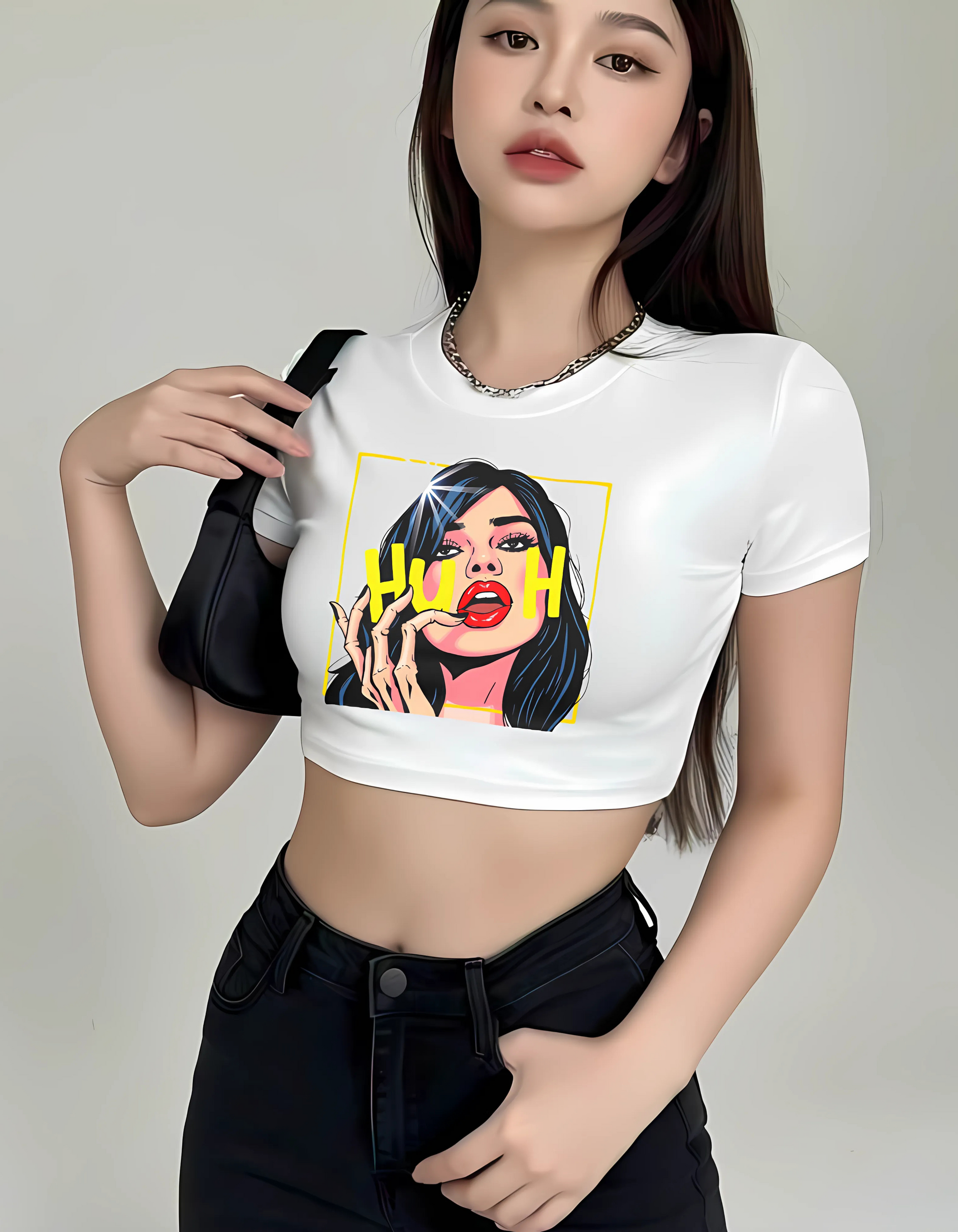 HUH Graphic Crop Top