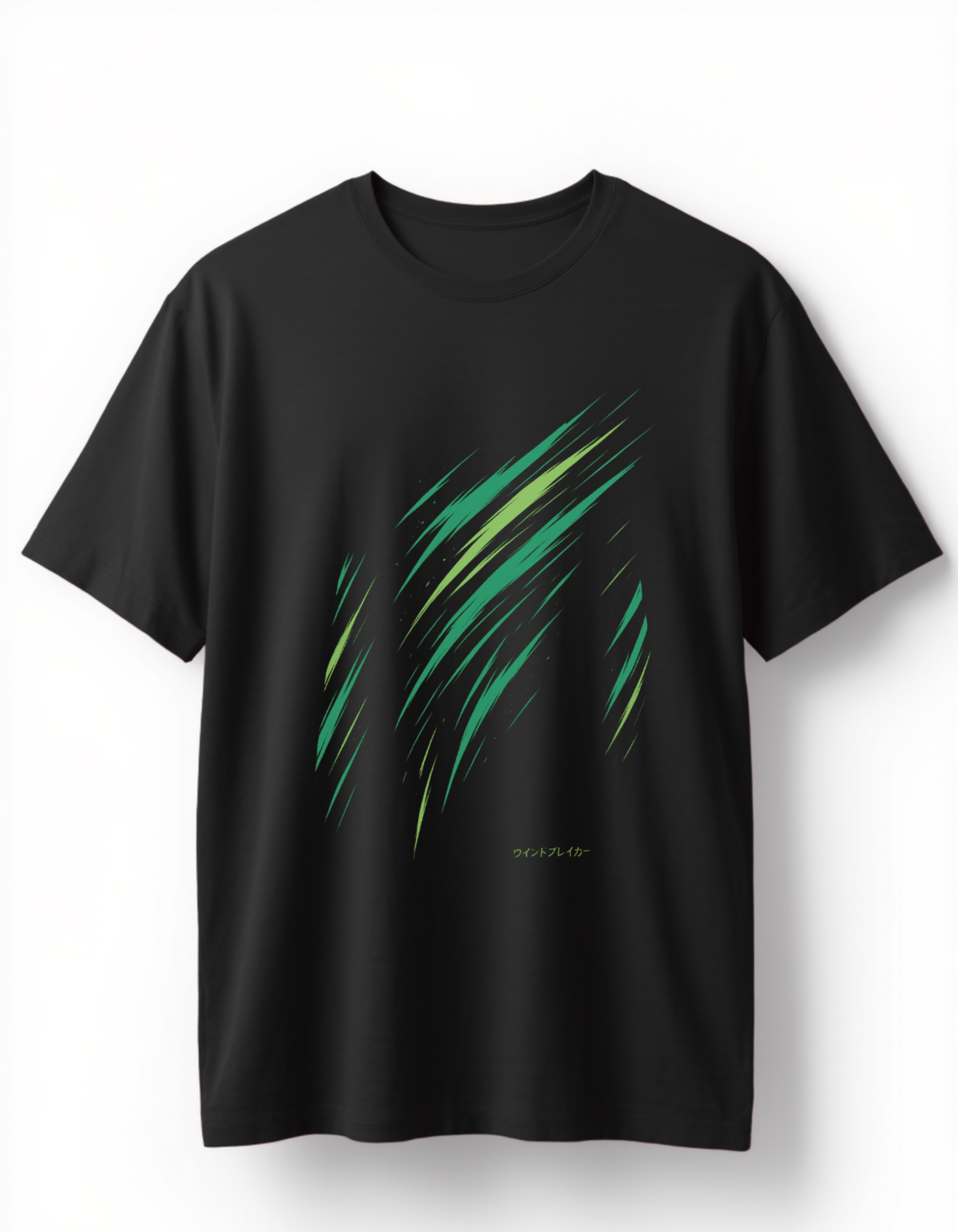 Black Abstract Slash Graphic Oversized Tee