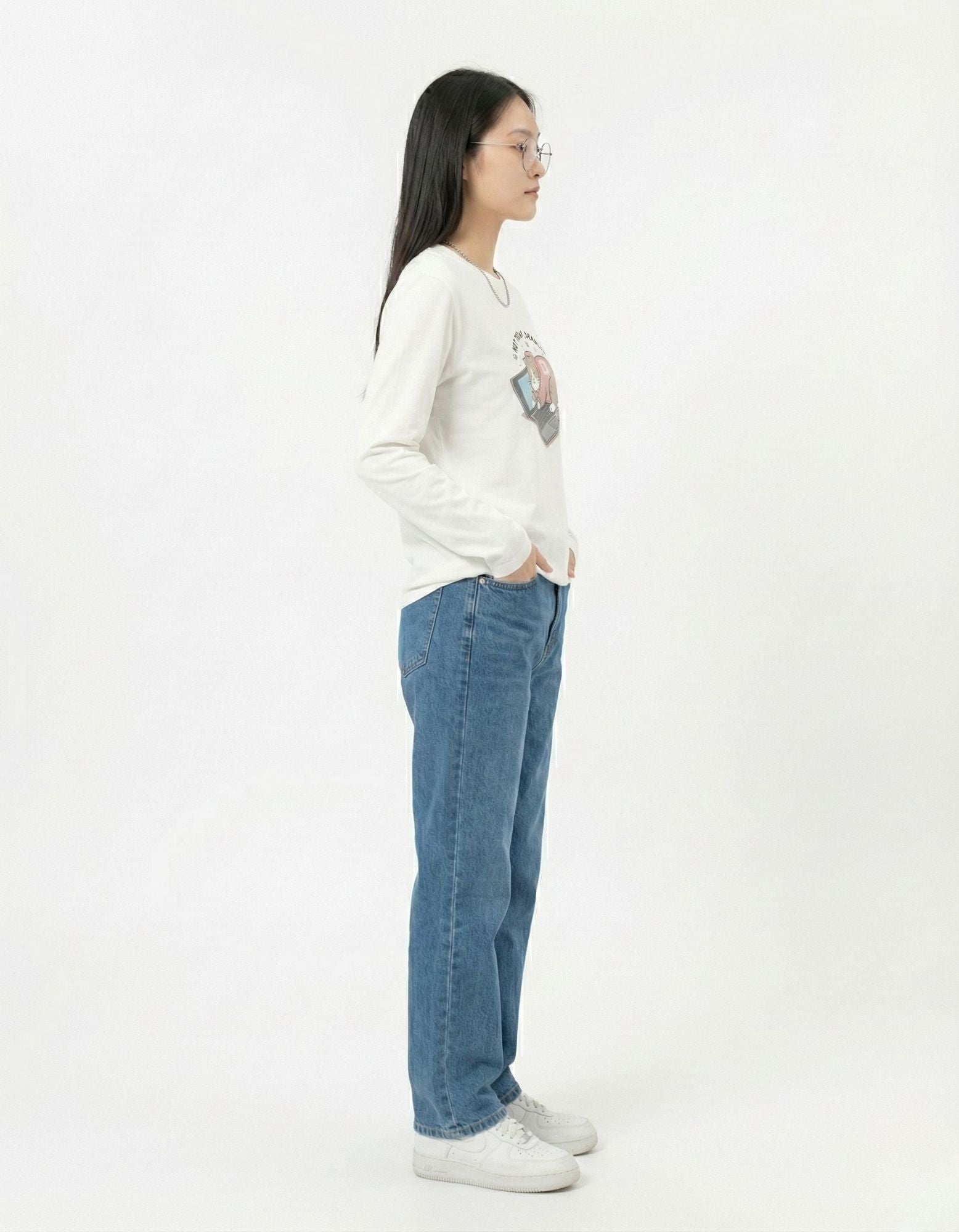 Standing side view of a GENZs Fashion white "Not Today" tee, showcasing the clean minimalist look preferred by Indian urban shoppers.