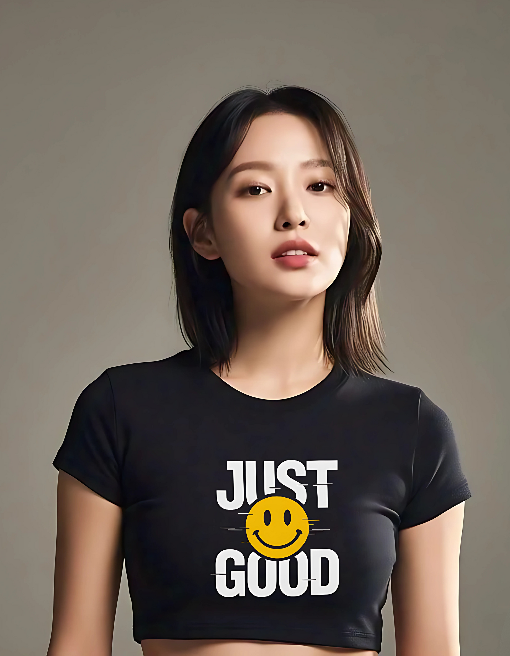 Just Good Smiley Crop Top